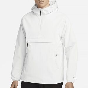Nike Men’s Size M-Tall Unscripted Repel Anorak White Black Golf Jacket